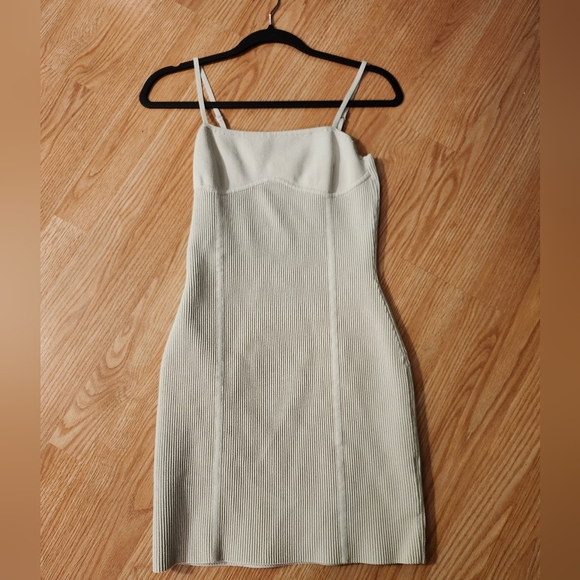 Babaton Underbust White Ribbed Dress - Picture 1 of 4